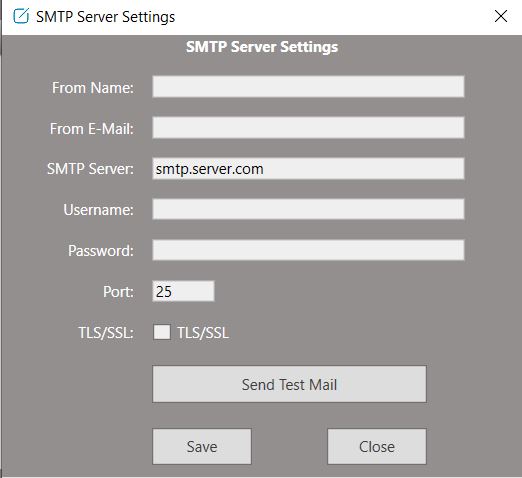 SMTP Server Einstellungen